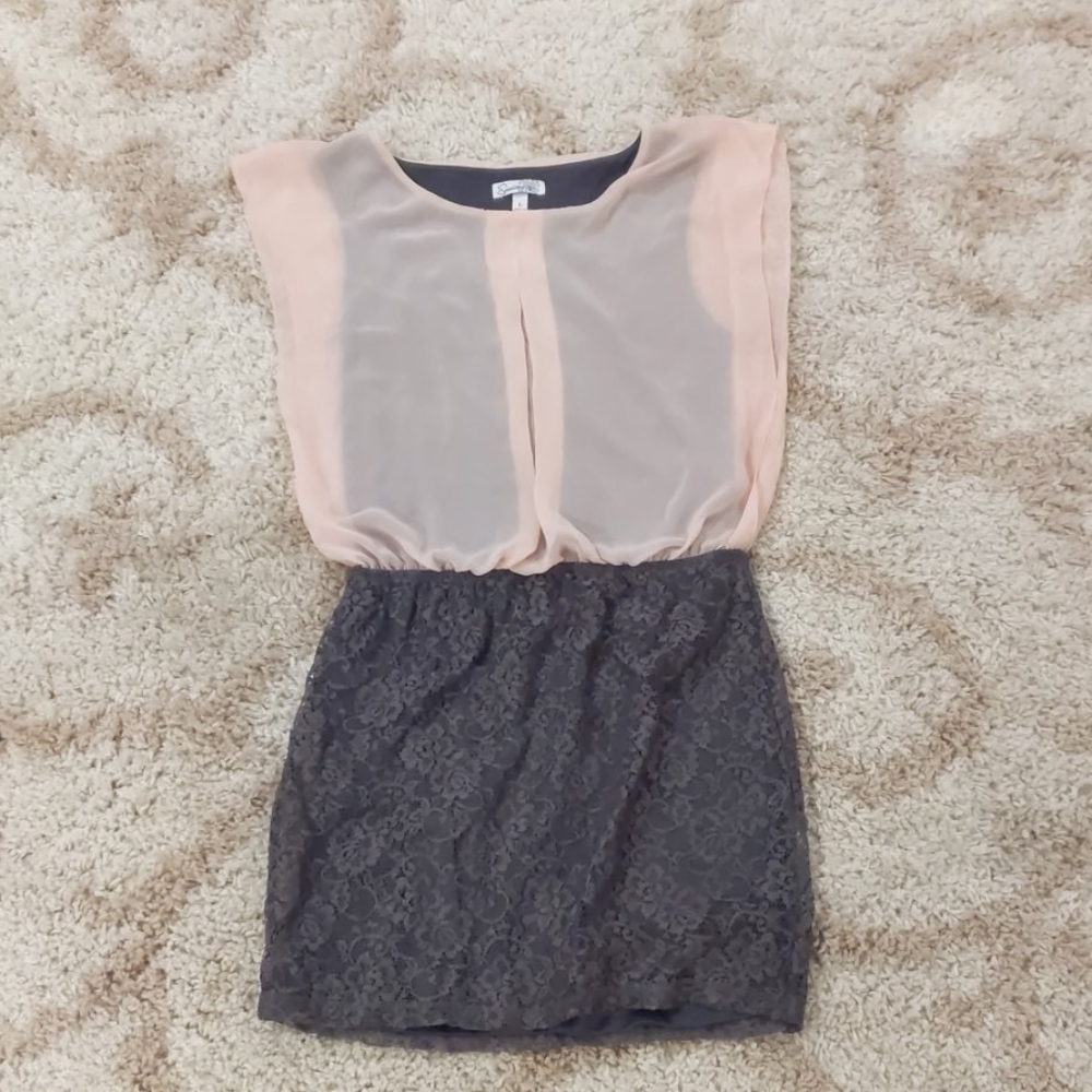 Lace and Chiffon Mini Dress